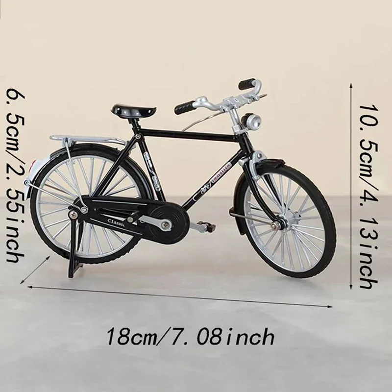 1:10 Model Alloy Retro Bike Diecast Decoration Model Metal Toy Black Bicycle Simulation Collection Gifts Toys for boys