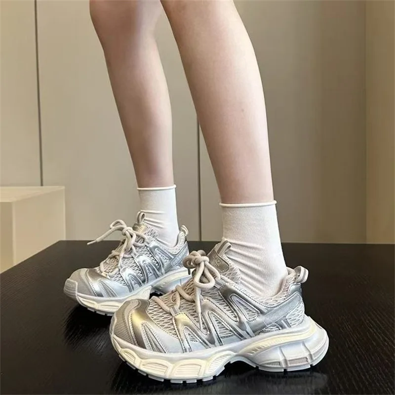 

2025 Summer Dad Shoes Trendy Mesh Korean Edition Breathable Casual Shoes Fashion Women's Shoes Sneakers Women