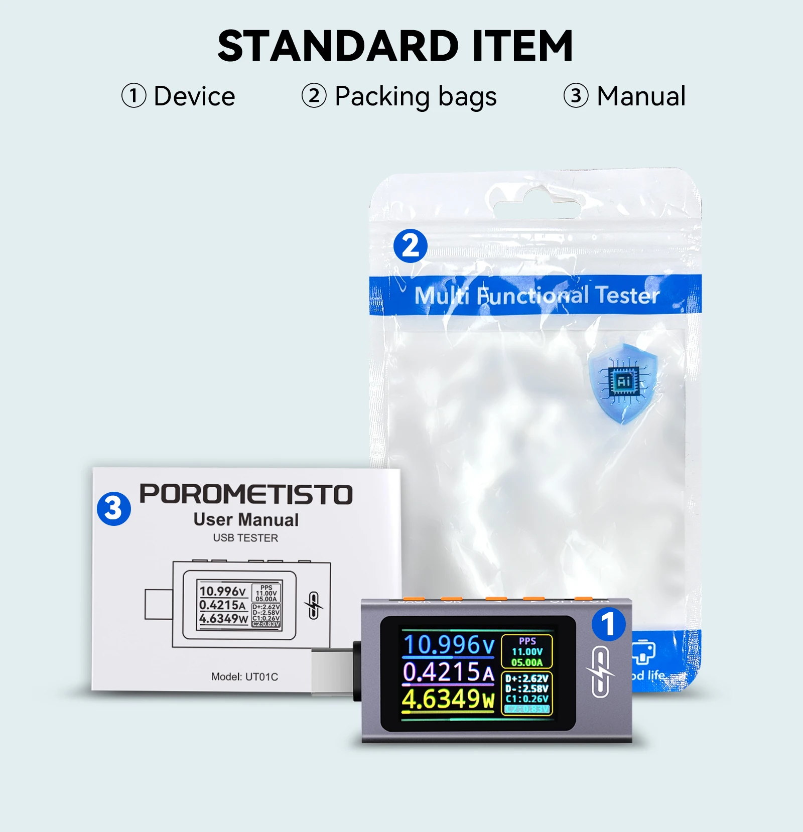 UT01C 4V-30V 12A Typ C Tester Voltmeter Amperemeter TYPE-C Schnelle Ladung Erkennung Trigger Kapazität Messung Welligkeit Messung – Detail 17