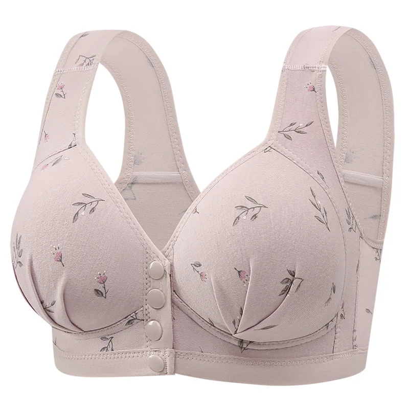 Postpartum Still-BH für Damen, mit Frontverschluss, festen Cups, große Größe, bügelloser Damen-BH, raffend, verhindert Ausbeulen, im Westen-Stil.