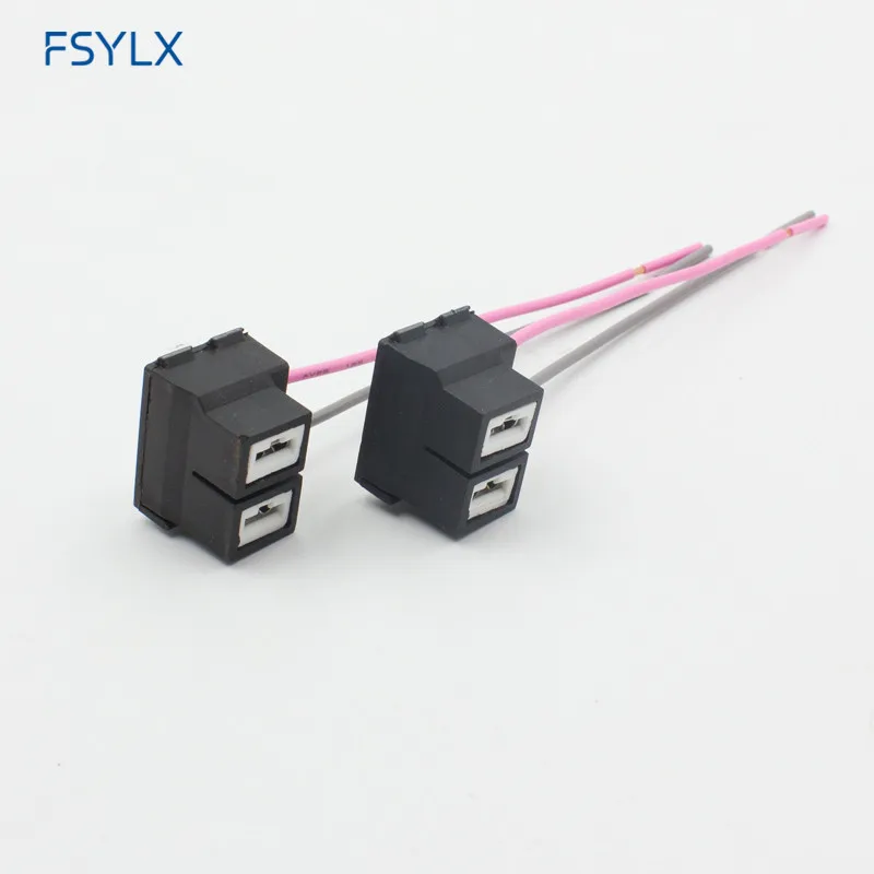 FSYLX H7 LED Socket H7 Ceramic Headlight Car fog light adaptor Connector Extension cables Harness LED Ceramics H7 LED Socket