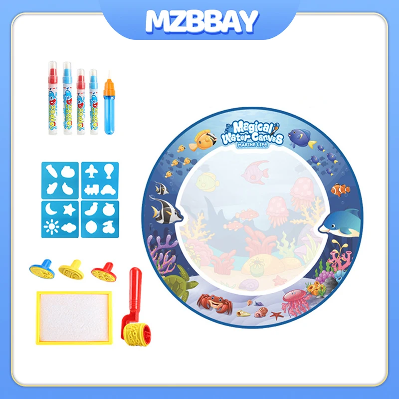 魔法の水描画マット着色落書きマット魔法のおもちゃペン再利用可能なクレンズ水彩画ボード子供の知育玩具