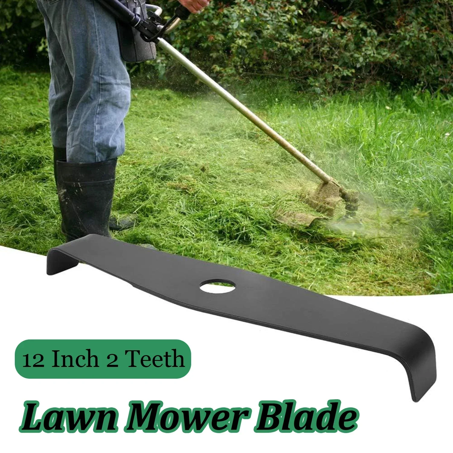 12 Inch 2 Teeth Lawn Mower Blade Manganese Steel Brush Cutter Trimmer Weed Eater Sting Trimmer Blade Replacement Accessories