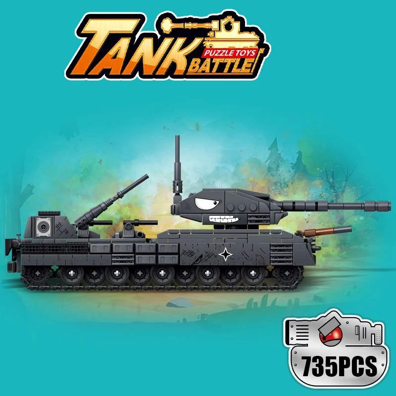 نموذج مركبة دبابة مجنزرة من قطع البناء، قطعة للمجمعين، زينة مجمعة للتركيب لغرفة المعيشة وغرفة النوم والمكتب، هدية مثالية للعطلات