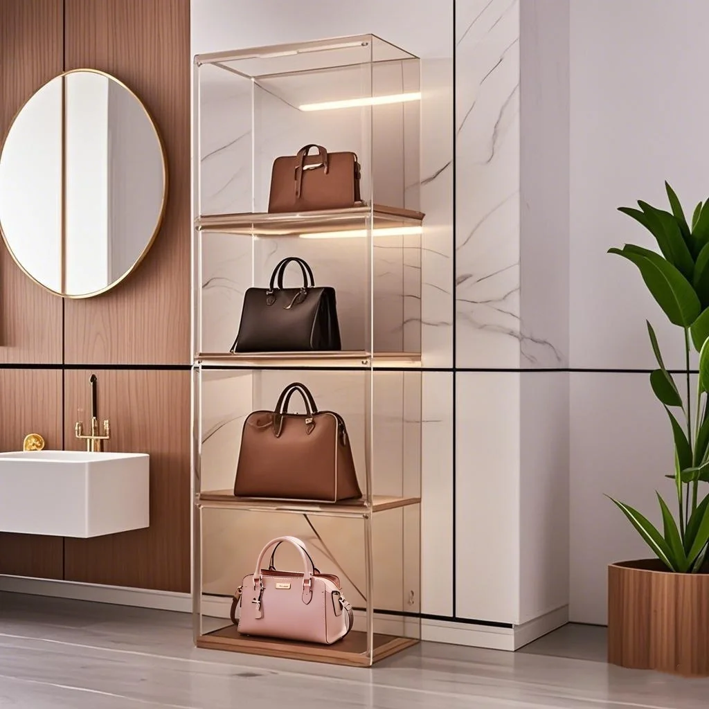 Large Capacity Storage Box Clear Figurine Organizer Bin Display Case For Cosmetic Collectibles Large Figure Models Magnetic Door