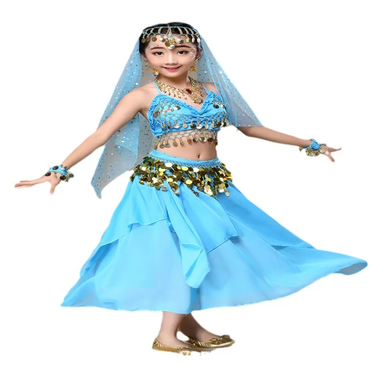 Conjunto de disfraz de danza india para niños, disfraz de danza, disfraz de danza del vientre para niños