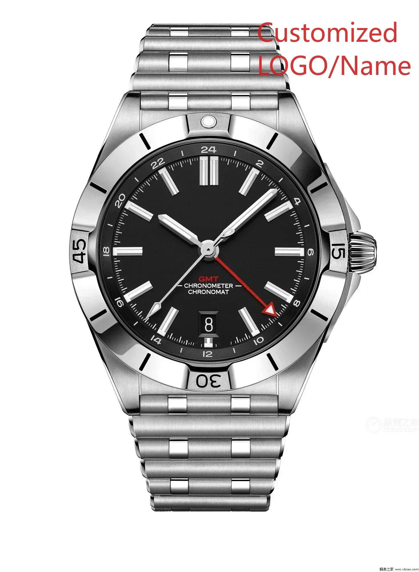 Orologio sportivo Super-LumiNova Verde Blu Orologi GMT Chronomat Meccanico automatico Acciaio inossidabile 904L Personalizzato