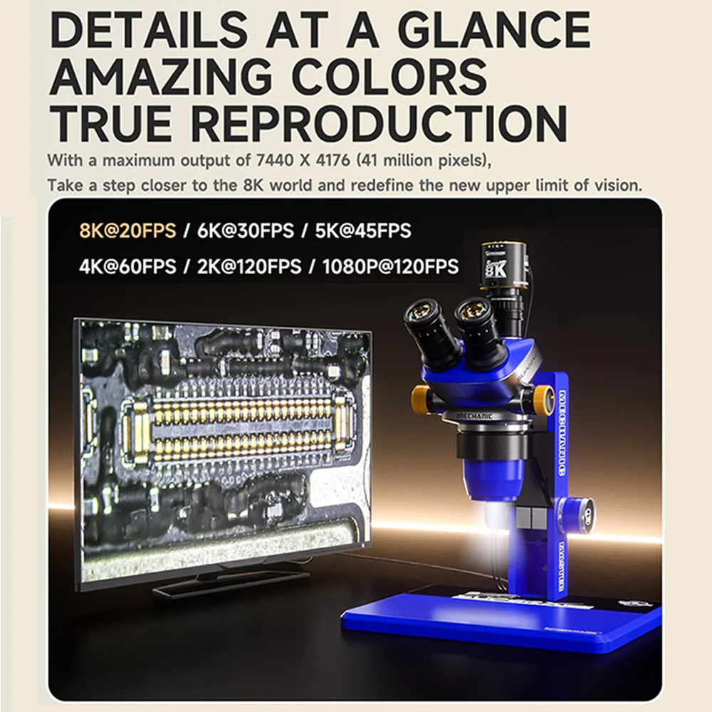 ميكانيكي MOS-8K مجهر HD كاميرا صناعية 41MP HDMI USB واجهة مزدوجة لإصلاح الهاتف المحمول PCB رقاقة أدوات لحام #3