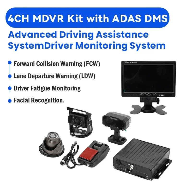 FL- 4CH 4G GPS WIFI DMS Driver Monitoring System Fatigue Monitor Car GPS 3G 4G WiFi Car DVR ADAS DMS 4ch SD Mobile MDVR