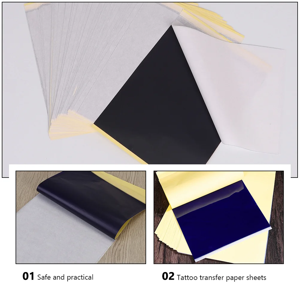

100pcs Tattoo Transfer Paper Sheets Reusable Copy Paper For Diy Body Art Tracing Accessory Handicraft Tool
