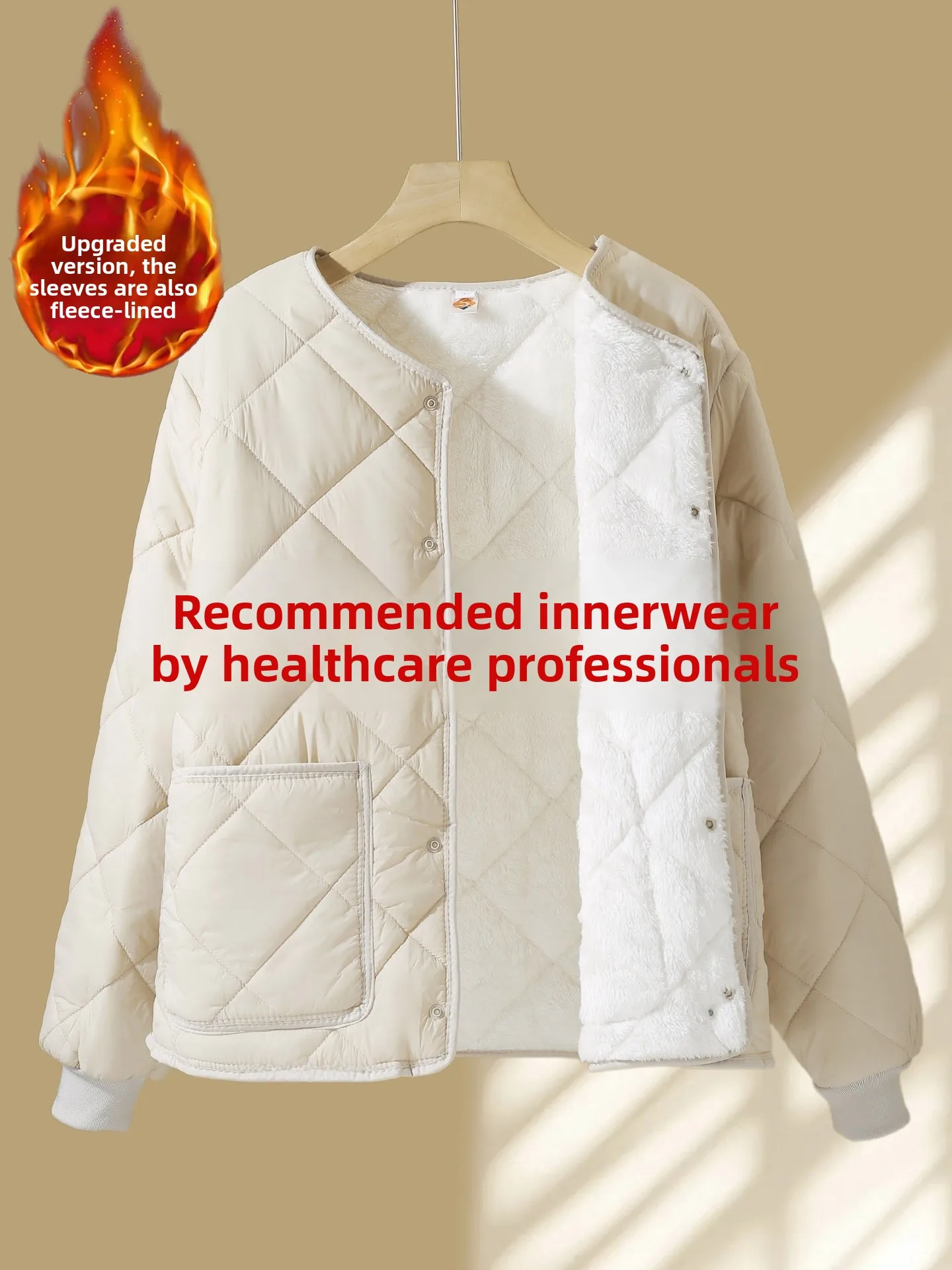 

Женская утепленная хлопковая куртка-жилет на флисовой подкладке, термобелье для дома и работы, большие размеры, комфортная теплая одежда для весны и осени