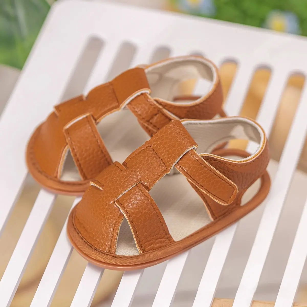 KIDSUN Newborn Summer Baby Sandals Rubber Sole Non-Slip Walking Baby Boy Girl Beach Shoes
