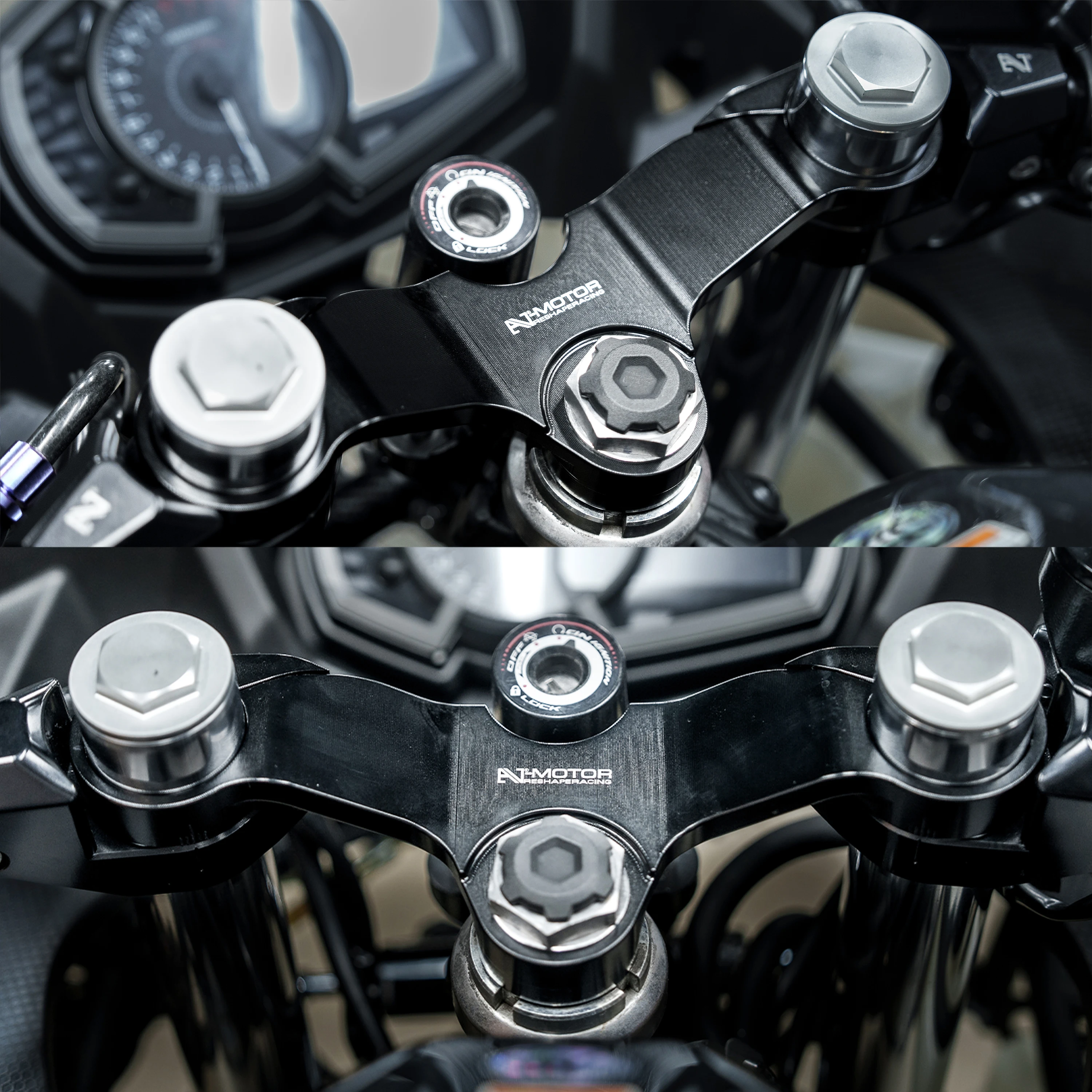 

Улучшенная тройная опорная пластина для руля Kawasaki Ninja 400, изготовленная на ЧПУ, с уменьшенной вибрацией, аксессуары для мотоциклов