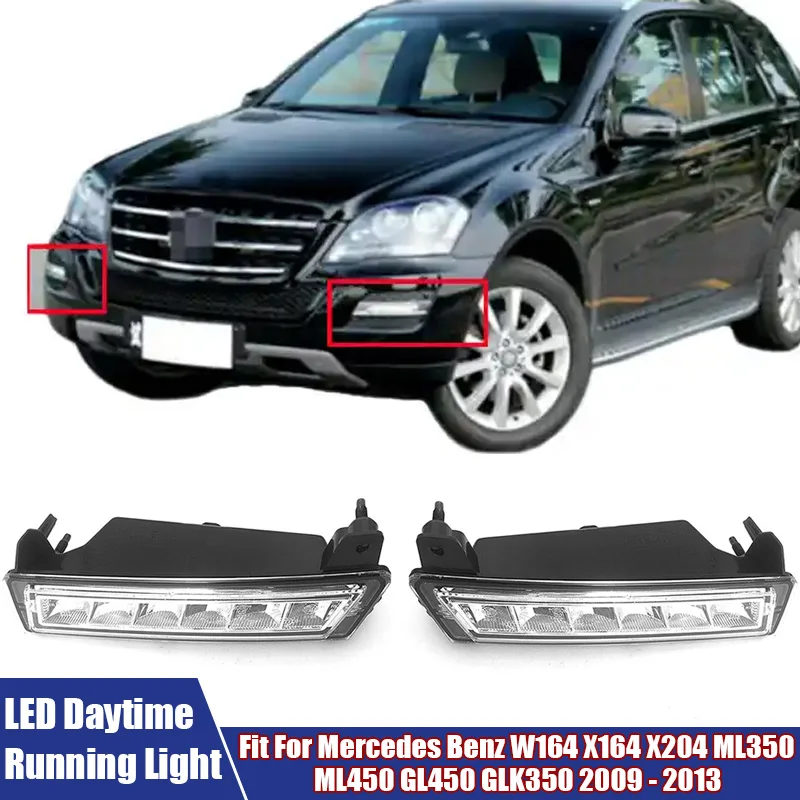 

Left, Right LED Daytime Running Light For Mercedes Benz W164 X164 X204 ML350 ML450 GL450 GLK350 2009-2013 1649060151, 1649060251