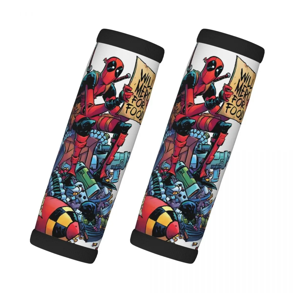 

Custom Deadpool Manga Luggage Handles Wrap Grips 2 Pcs Handle Grip For Travel Bag Luggage Suitcase Airplane Soft