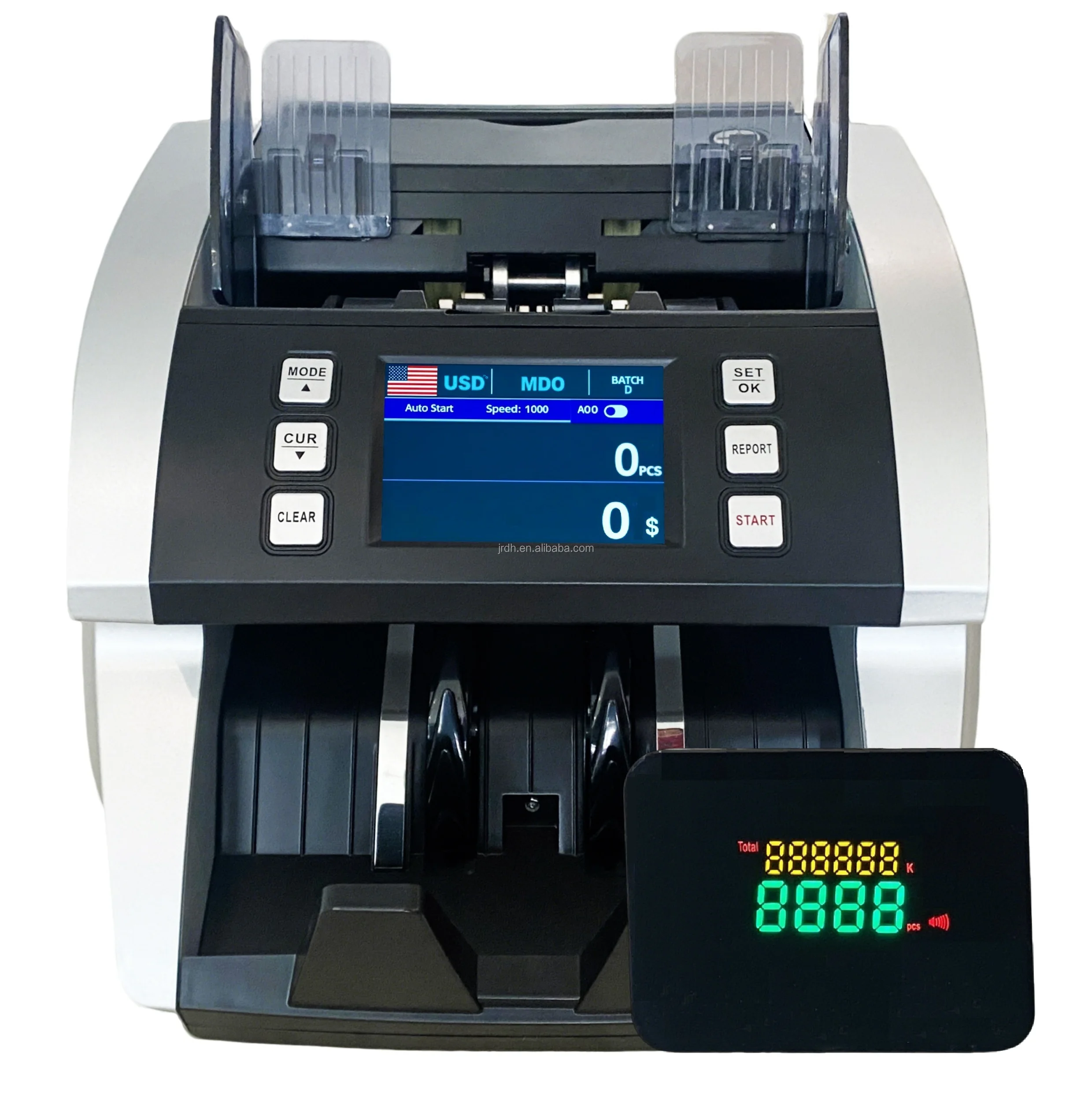 MA-600S Banknote Counter Money Counting Machine with Print Feature Counterfeit Detection for Mixed Currency Bill Counter