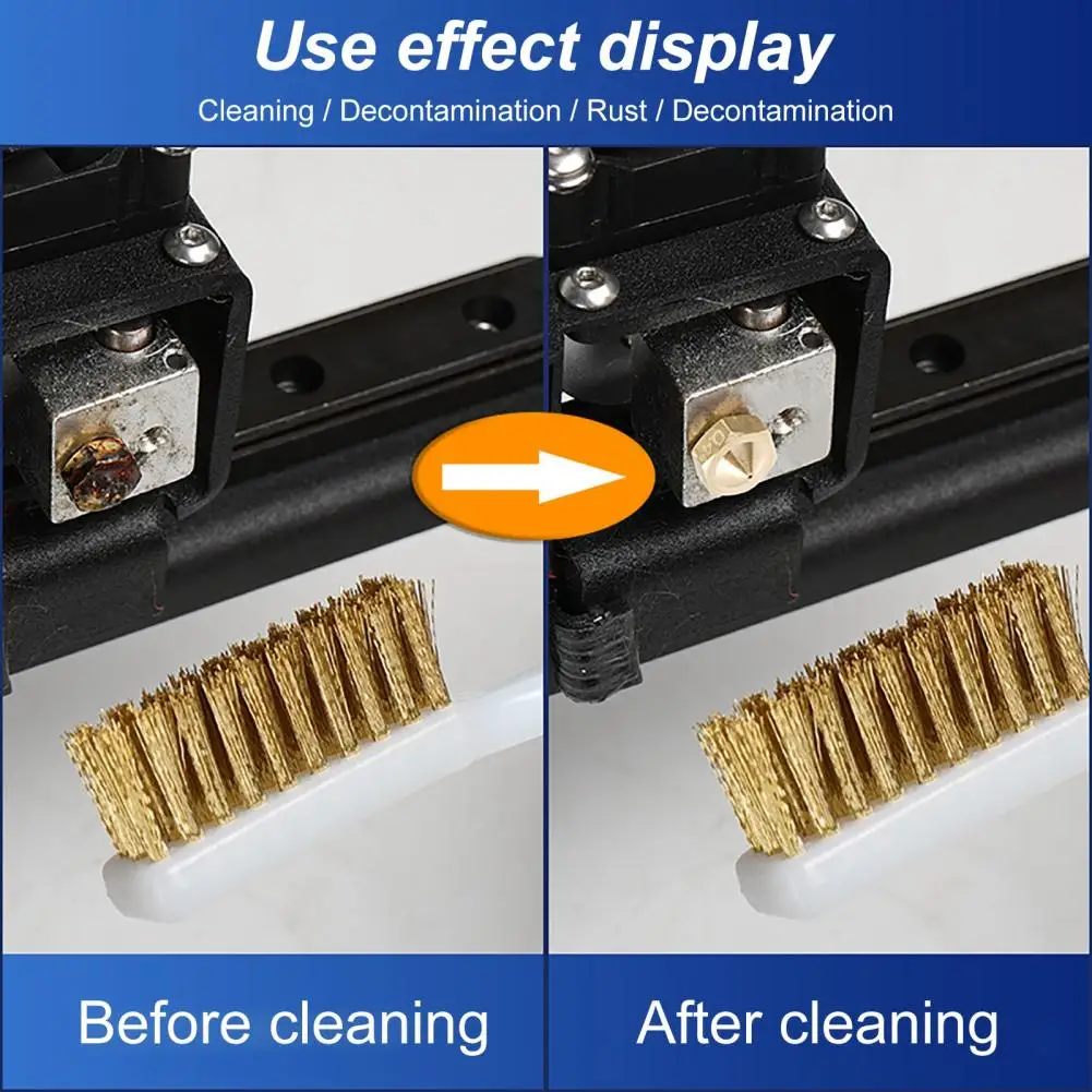 Cobre prático limpeza escova para 3d impressora bocal, poderosa ferramenta auxiliar