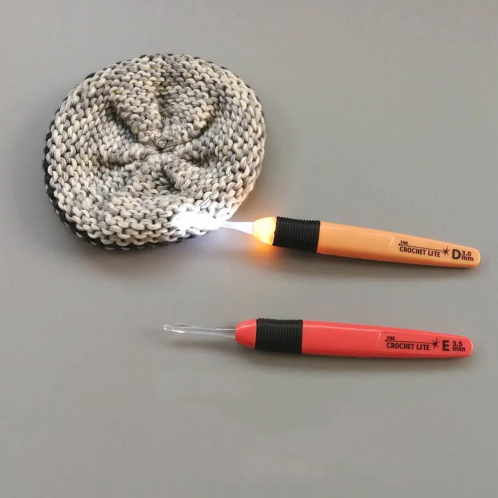 Crochet Lumineux LED Rechargeable 9-en-1 – Têtes Interchangeables 2,5-6,5 Mm, Lumière Forte Pour Tricot & Crochet