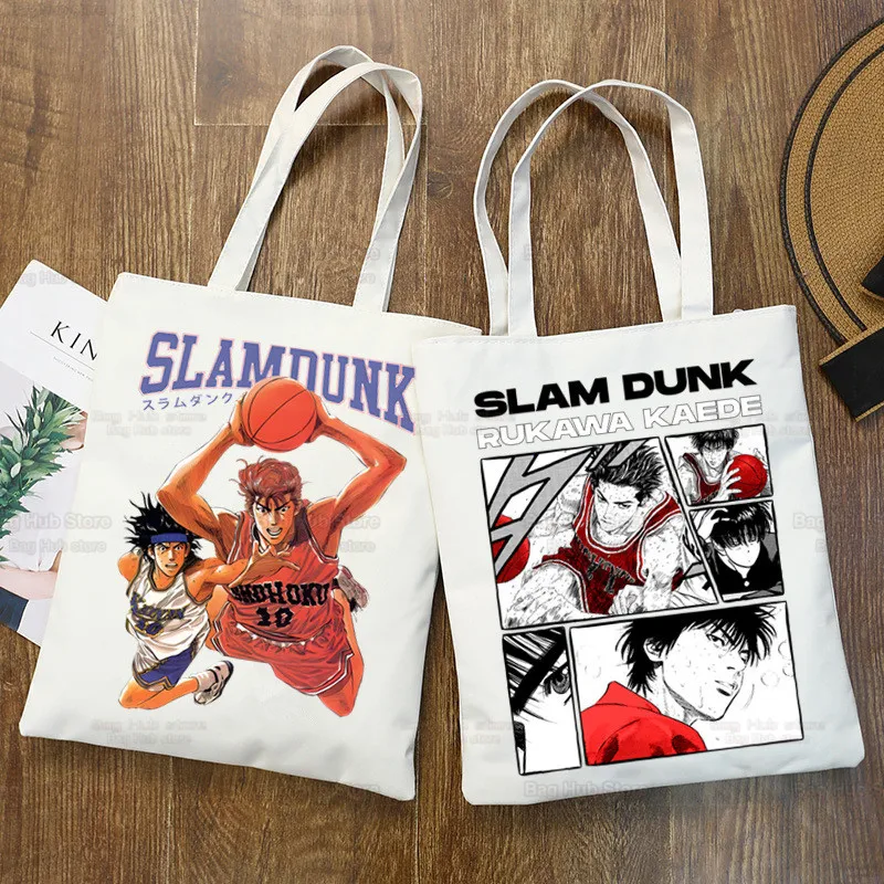 Slam Dunk Canvas Shopping Bag, Japanese Anime HanampiercSakuragi Shoping Slam Dunk Sacoches réutilisables