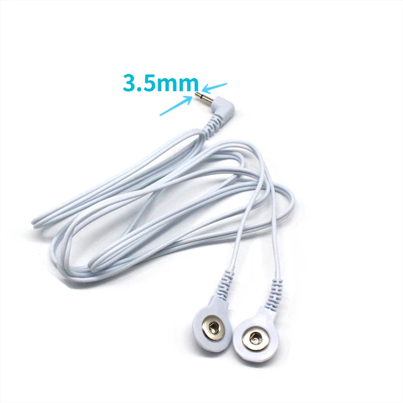 2/4Button Electrotherapy Electrode Lead 2 Ear Clips 2.5/3.5mm Jack  Shock Wires Cable for  TENS Therapy Machine Massager Plug