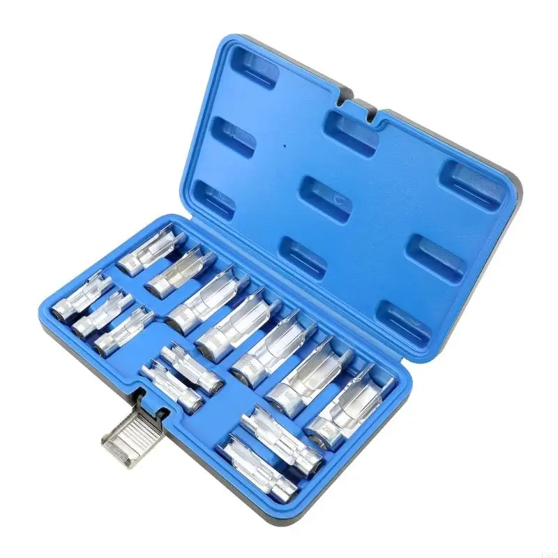 

D5BE Essential Hexagonal Wrench Set 8mm to 22mm Suitablefor DIY Car Fixes and Professional Fuels Line Oxygen Sensors Removal