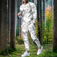 Men's Quick-drying Camouflage Long-sleeved Trousers Suit 2025 New Outdoor Sports Crew Neck Suit Lightweight Breathable Suit