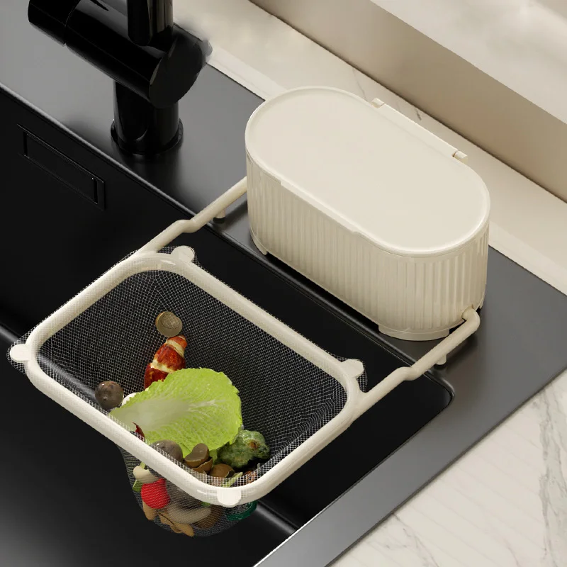 

Фильтр для кухонной мойки с функцией хранения, складной сетчатый фильтр для раковины, подставка для мусора, сетка для мусора, полка, одноразовая сетчатая сумка