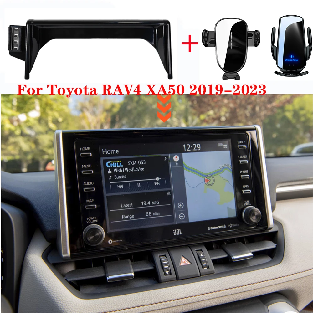 

For Toyota RAV4 XA50 2019 -2022 2023 Car Phone Holder 8- inch Screen Panel Fixed Base Fast Wireless Charging Phone Mount Car