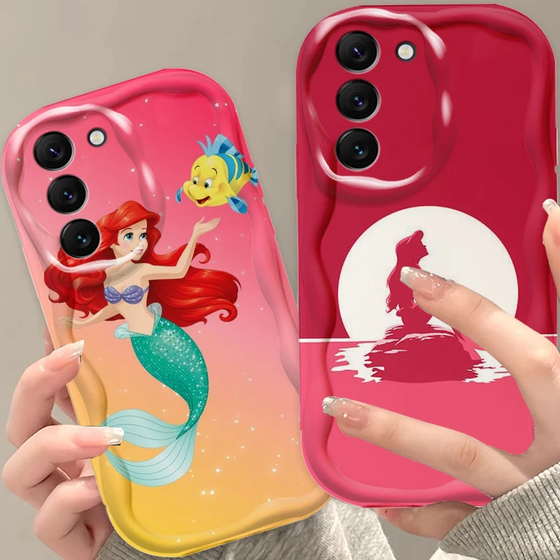 

Little Mermaid Disney Cartoon For Samsung S24 S23 S21 S20 Ultra Plus FE A73 A72 A71 A51 A31 A05S A05 A04 5G Wave Oil Cover