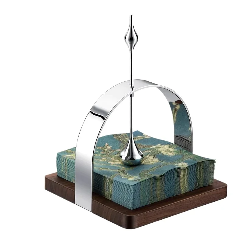 

Light luxury stainless steel fixed-point tissue holder, tissue box, paper box, model room, soft packaging hotel supplies