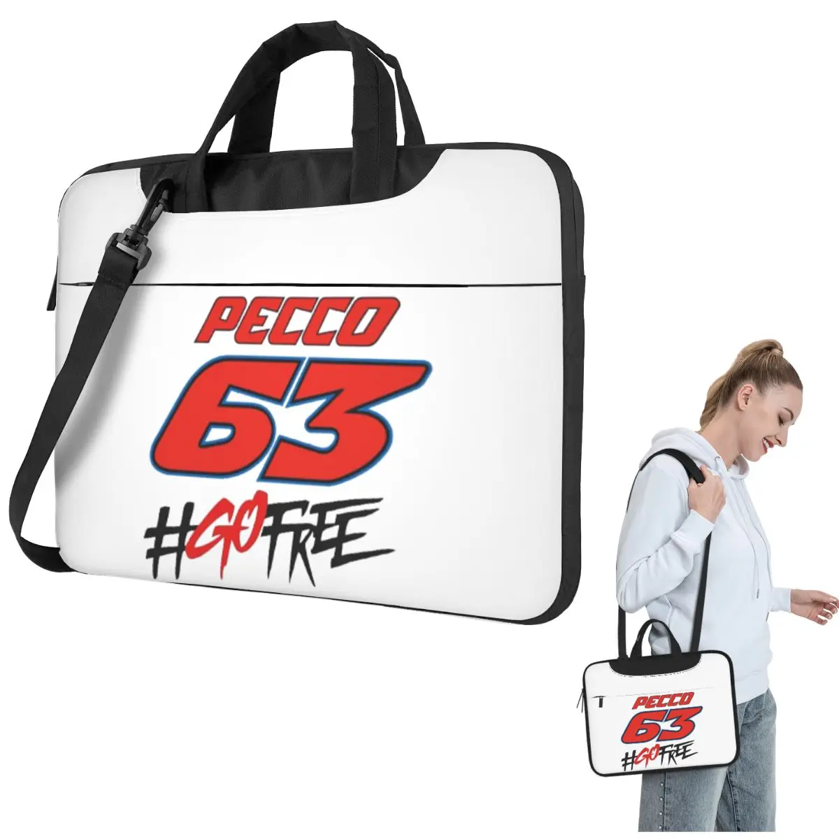 

Pecco Bagnaia 63, бесплатная сумка через плечо для ноутбука, сумка для компьютера 13, 14, 15,6-дюймовая сумка для ноутбука Lenovo