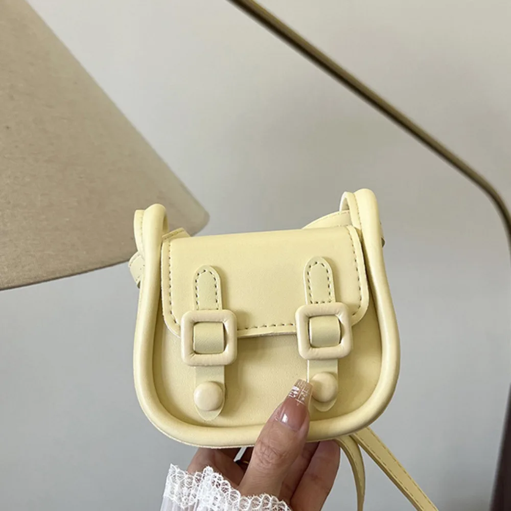 

Casual Solid Color Mini Saddle Bag Small Square Bag French Fashion Brand Crossbody Bag PU Square Shoulder Bag Women