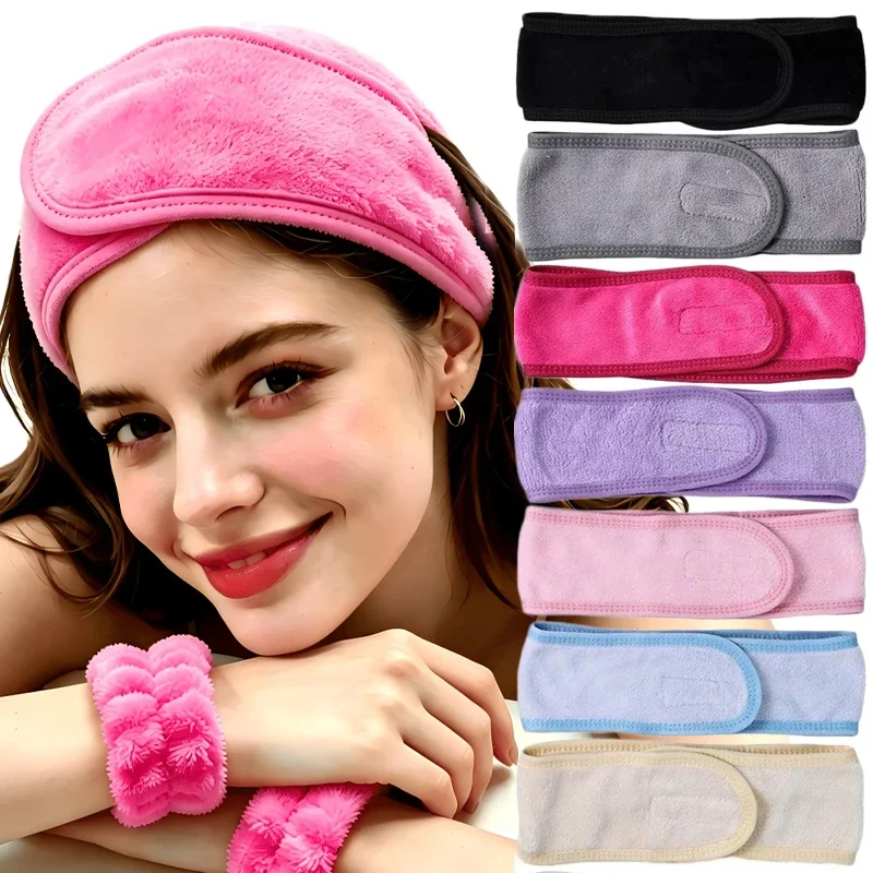 10 unidades de accesorios para el cabello de tela, diademas para niñas, para lavar la cara, para el baño, para maquillarse, banda para el cabello para mujeres, diadema ajustable para tratamientos faciales en el spa.