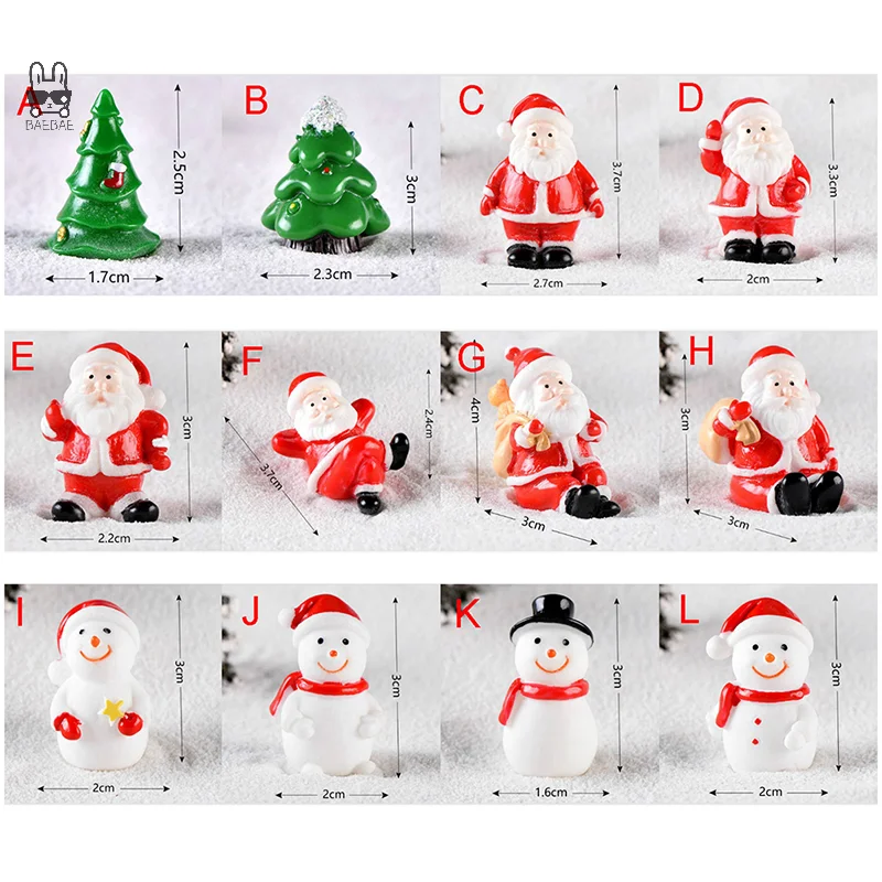 1pc Santa Claus bałwan ozdoby zewnętrzne mikro do dekoracji domu Boże Narodzenie prezent figurki miniaturowe dekoracje świąteczne