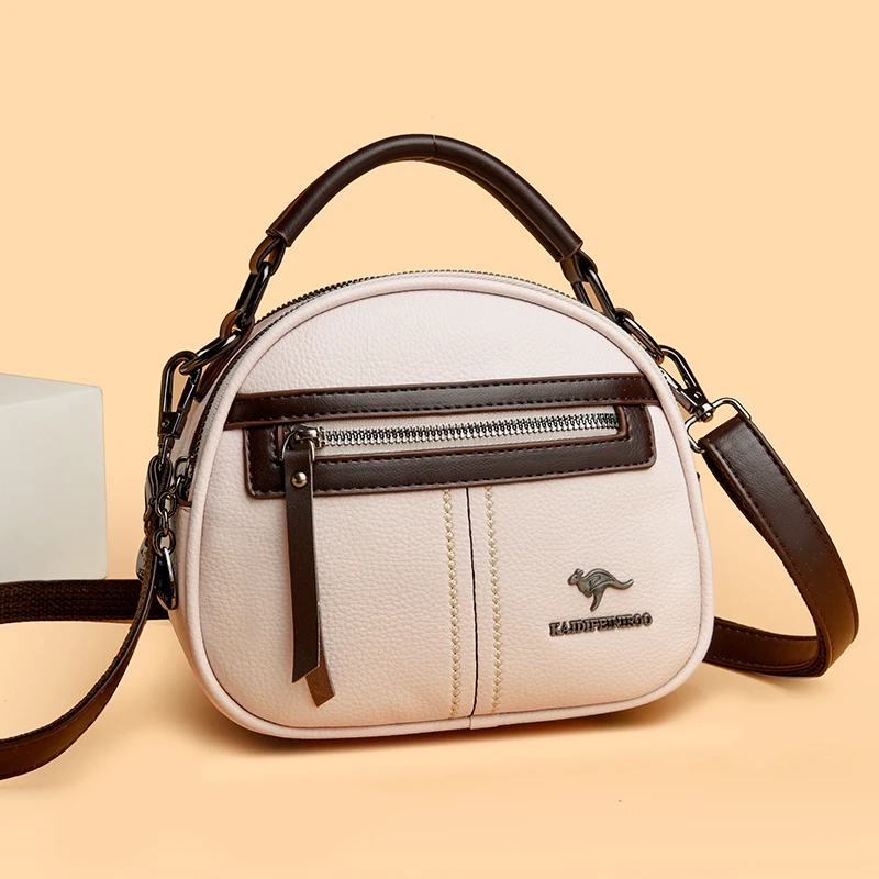 

Quality Women's Soft Leather Multilayer Crossbody Bag Ladies Large Capacity Handbag Purse Female Shoulder Bag 3 Layers Phone Bag