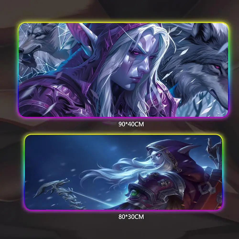 

World Of Warcraft Mouse Pad Gamer Luminescence Led Mouse Pad Gaming Table Rgb Deskmat Keyboard Pc Mousepad