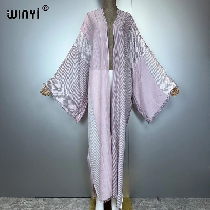 

WINYI bohemian kimono kaftan beachwear Cardigan sexy evening dress abaya dubai luxury cover-ups beach outfits women maxi dress