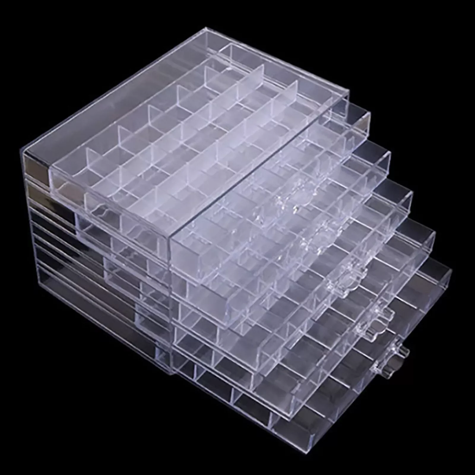 120 Grids 5-layer Acrylic Separate Slots Empty Clear Storage Box Nail Art Case