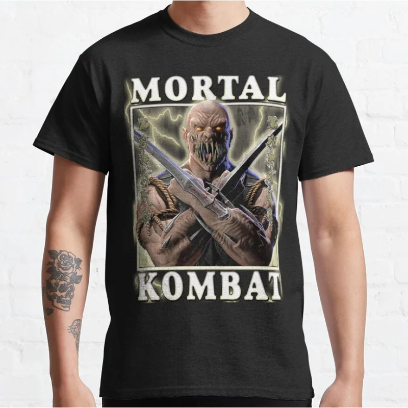 

Baraka MK 80s retro video game Mortal Kombat 1 Short-sleeve crewneck T-shirt for men large size Adult Tops S-6xl