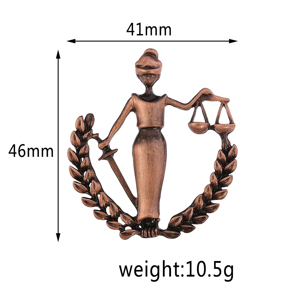 Women Brooch Pins Alloy Legal lawyer Badge Collar Clip HIjab Pins Suit Coat Wheat Ears figure Brooches Vintage Jewelry Peace