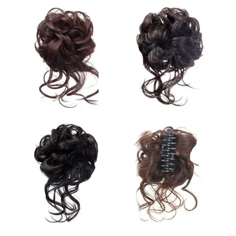 

39BC Quick Updos Hair Claw Clip Curly Bun Extension Blends Seamlessly With Real Hair