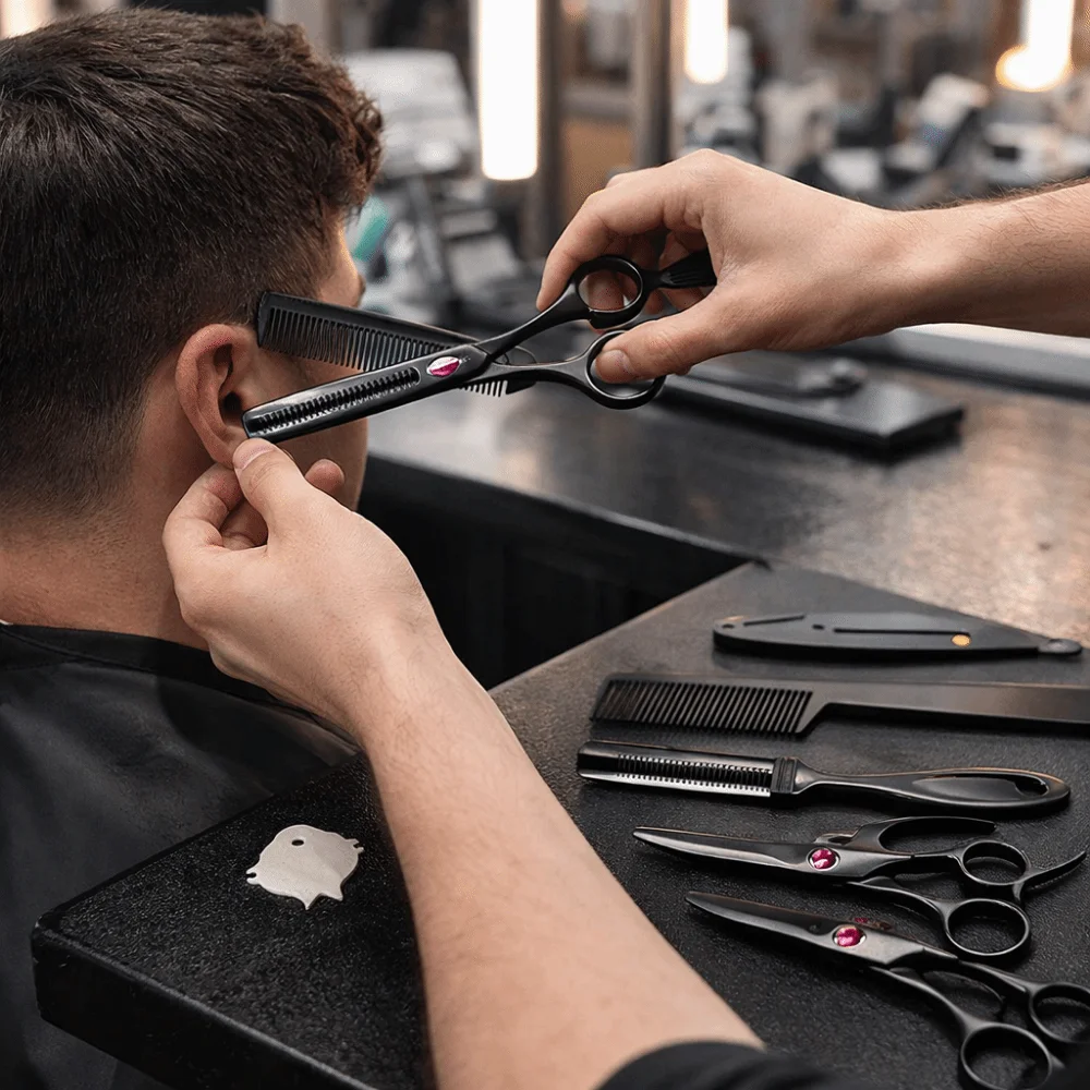 

Набор для стрижки волос 6 дюймов: профессиональные ножницы для стрижки и филировки, машинка для стрижки, яркие цвета, инструменты для укладки, парикмахерские ножницы