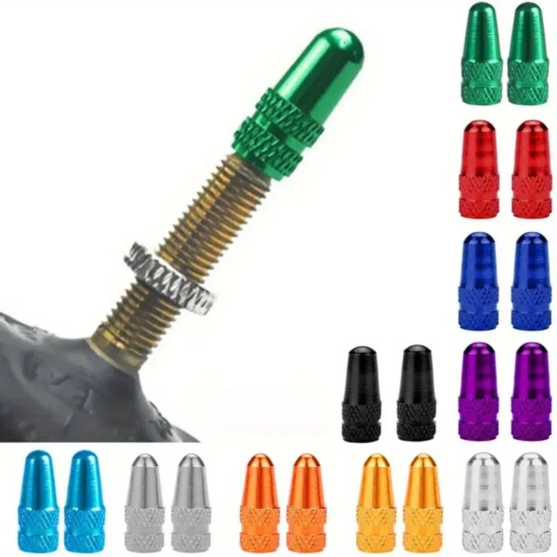 AliExpress NONE 10Pcs Aluminum Alloy Gas Nozzle Cover Bicycle Tire Gas Nozzle Cover Mountain Bike Dustproof Valve Cap Valve Core Cap Accessories