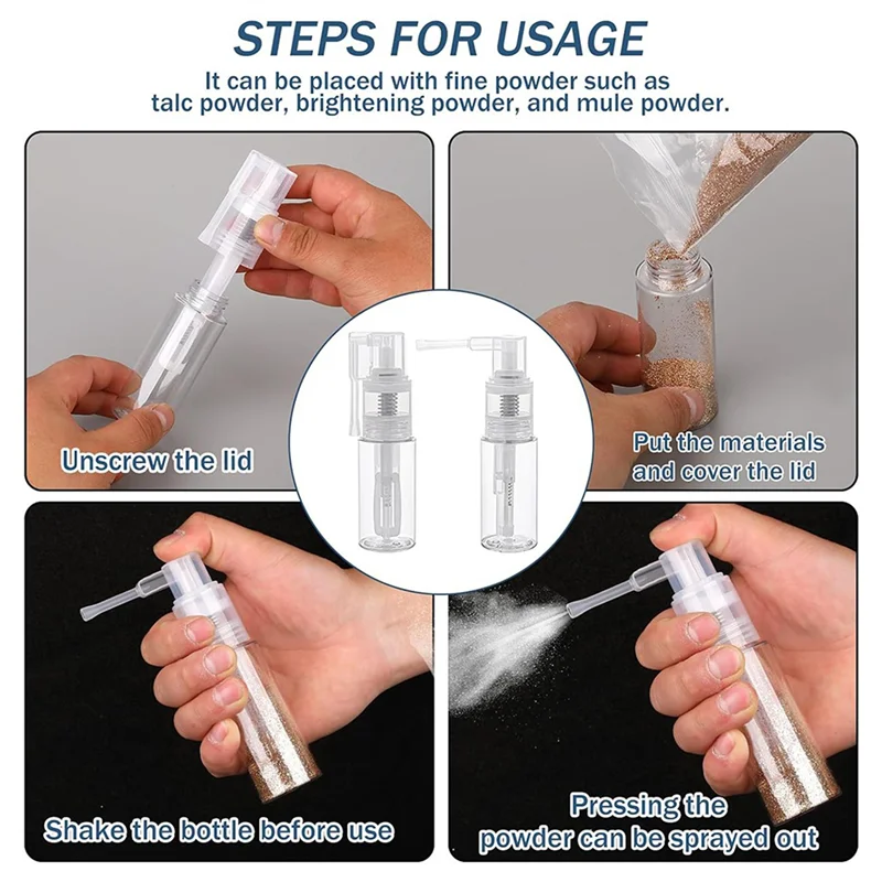 

ABUF-10 Pcs Glitter Duster Sprayer Transparent Craft Glitter Spray-Bottle Empty Multi-Purpose Empty Plastic Spray-Bottle 50Ml
