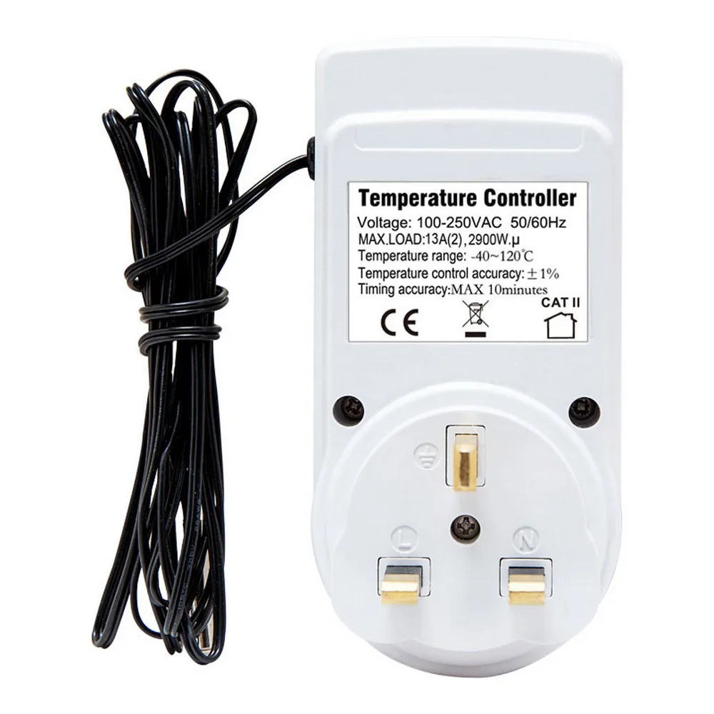 Multifunctional Thermostat Electronic Digital Timer Temperature Controller Socket with Timing Switch Sensor Probe 110-220V