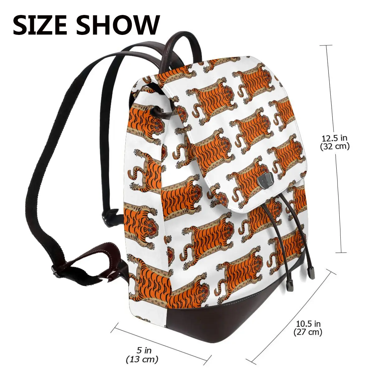 Tibetan Tiger Rug Bookbag School Student Bags Hiking Travel Daypack for Women Fashion Derma Backpack