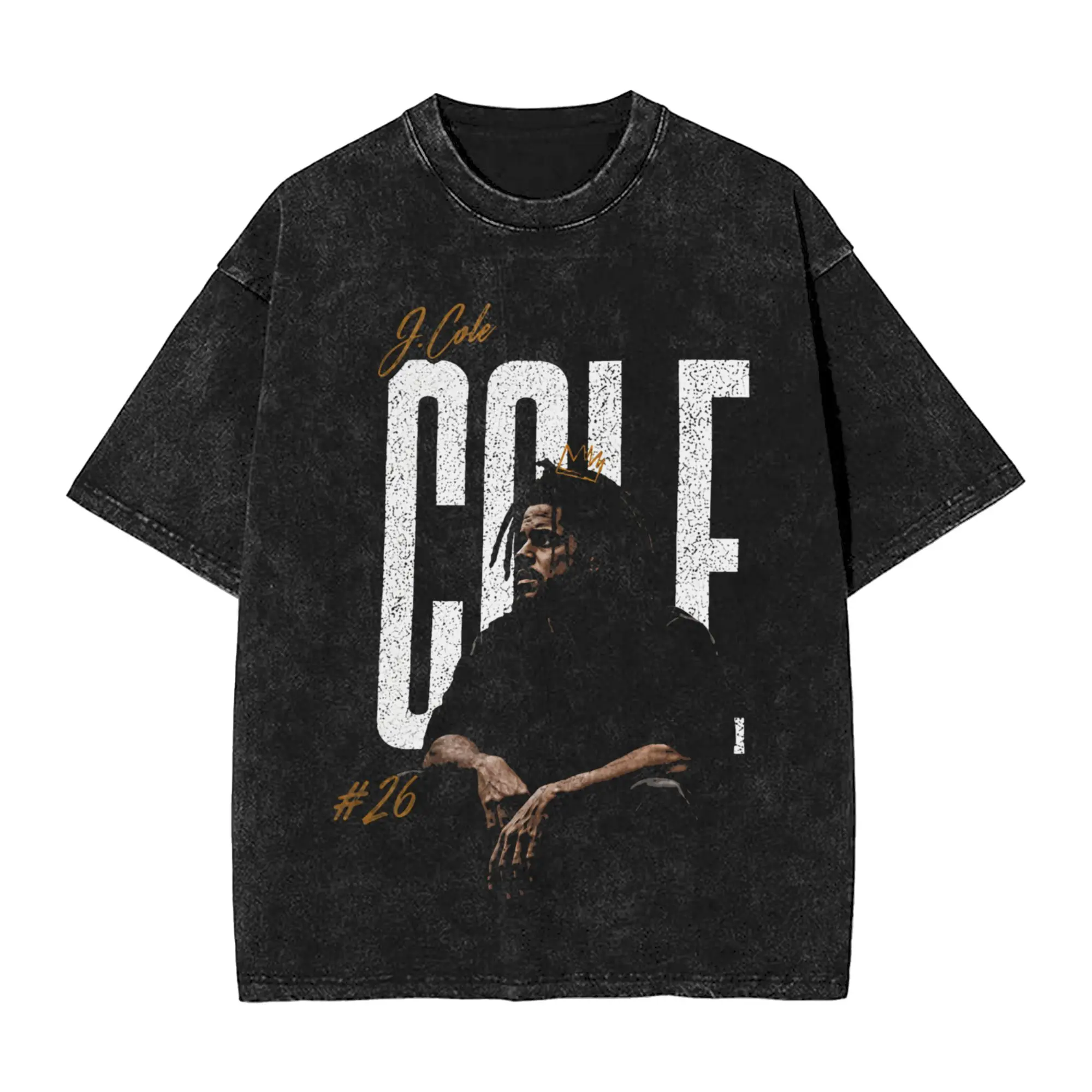 Graphic Printed J Cole The Fall Off 2026 Tour Washed Shirt Outfit Harajuku T-Shirts  Men Women Tees