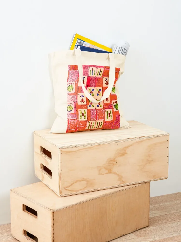 Number 5 Mahjong Tiles Tote Bag bags luxury women Shopper handbag foldable reusable bag Cloth bag