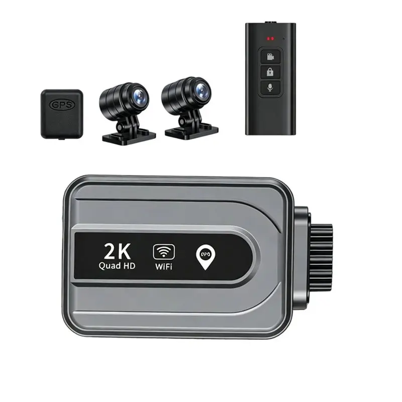 2K Motorcycle DVR Full Body Waterproof Moto Wifi GPS Dash Cam Front Rear Driving Video Recorder Motorcycle Camera Black Box