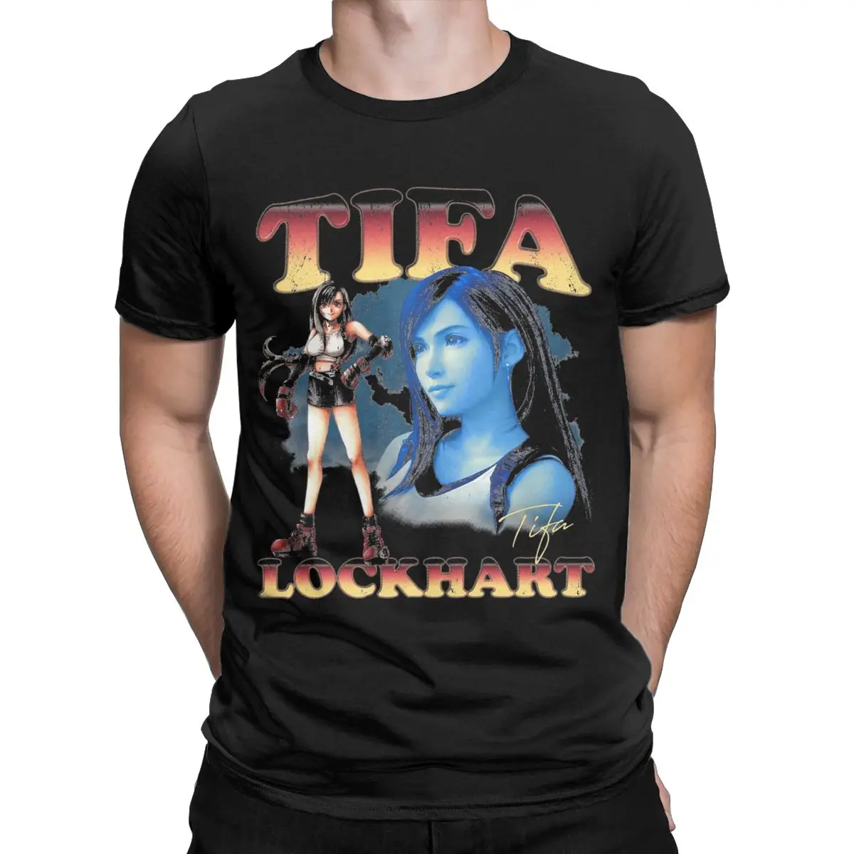 Men\'s T-Shirt Tifa Lockhart Final Fantasy 7 Casual Pure Cotton Tees Short Sleeve T Shirt O Neck Clothes Big Size